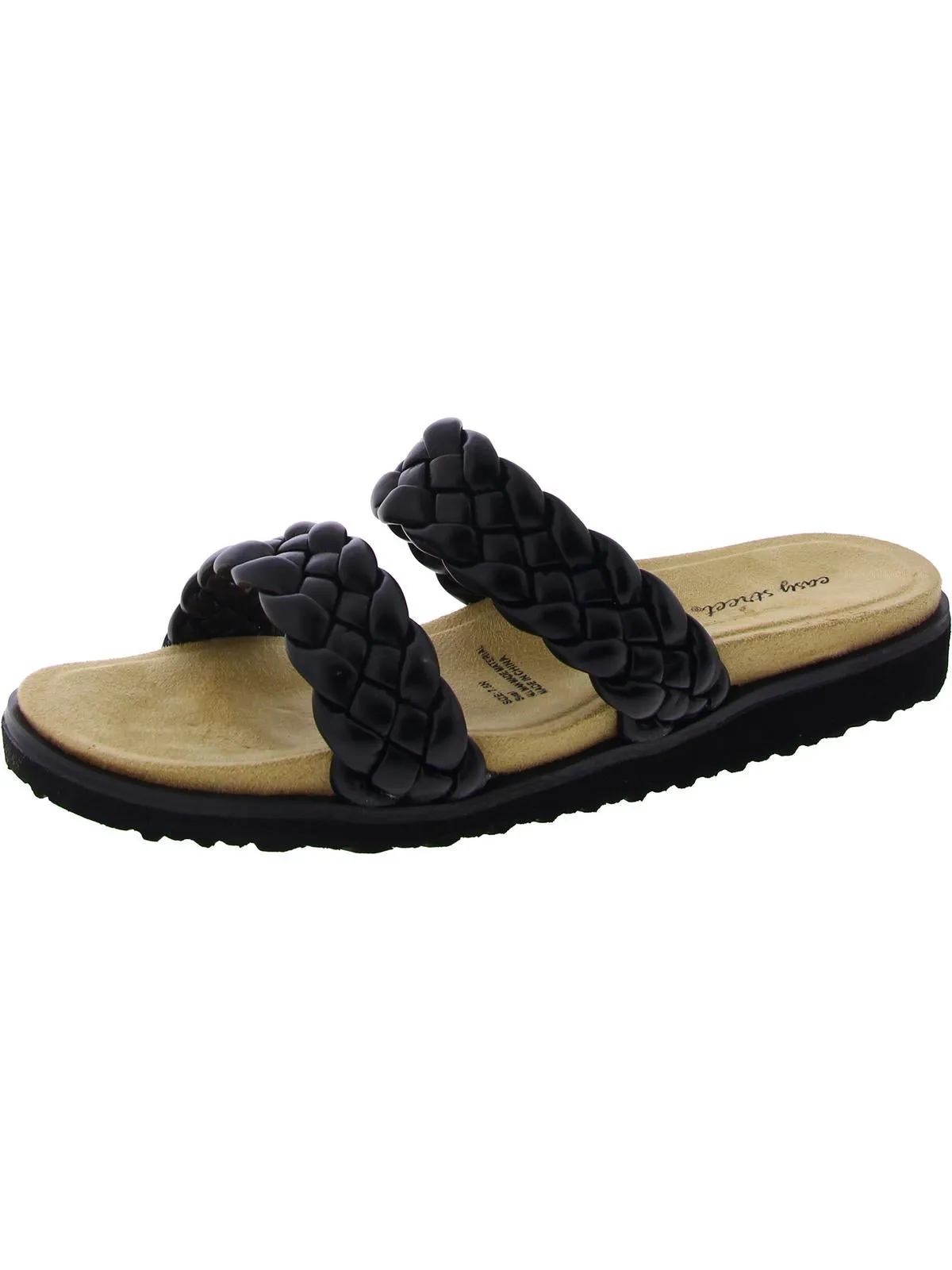 Susi Womens Metallic Woven Slide Sandals