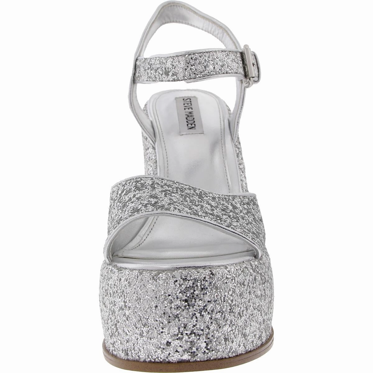 Sweets Womens Glitter Textured Platform Sandals