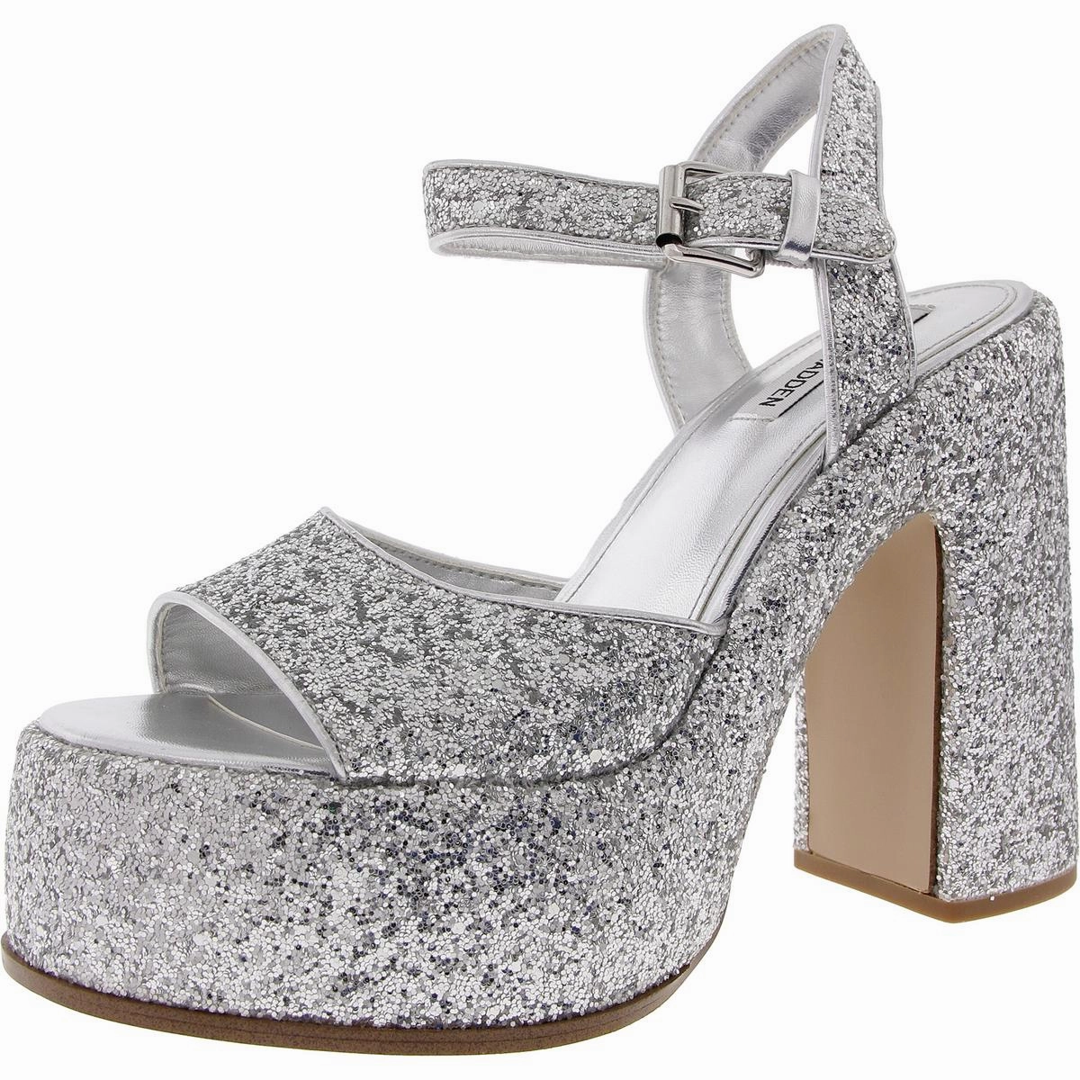 Sweets Womens Glitter Textured Platform Sandals