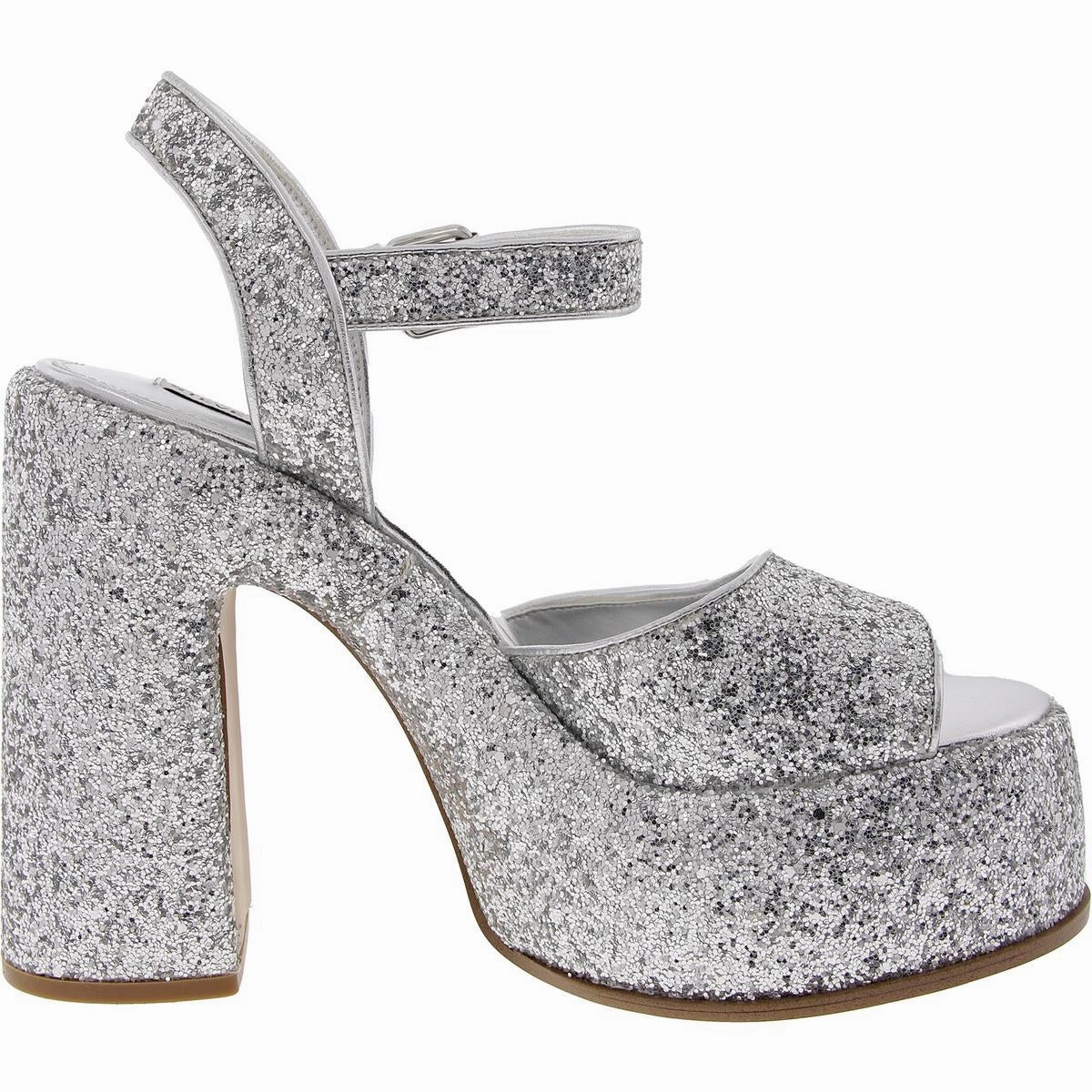 Sweets Womens Glitter Textured Platform Sandals
