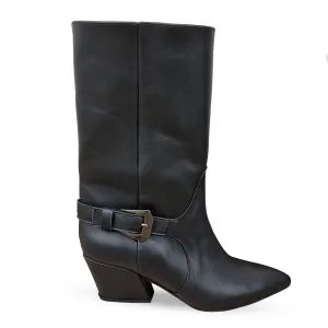 SYLVIA BLACK LEATHER