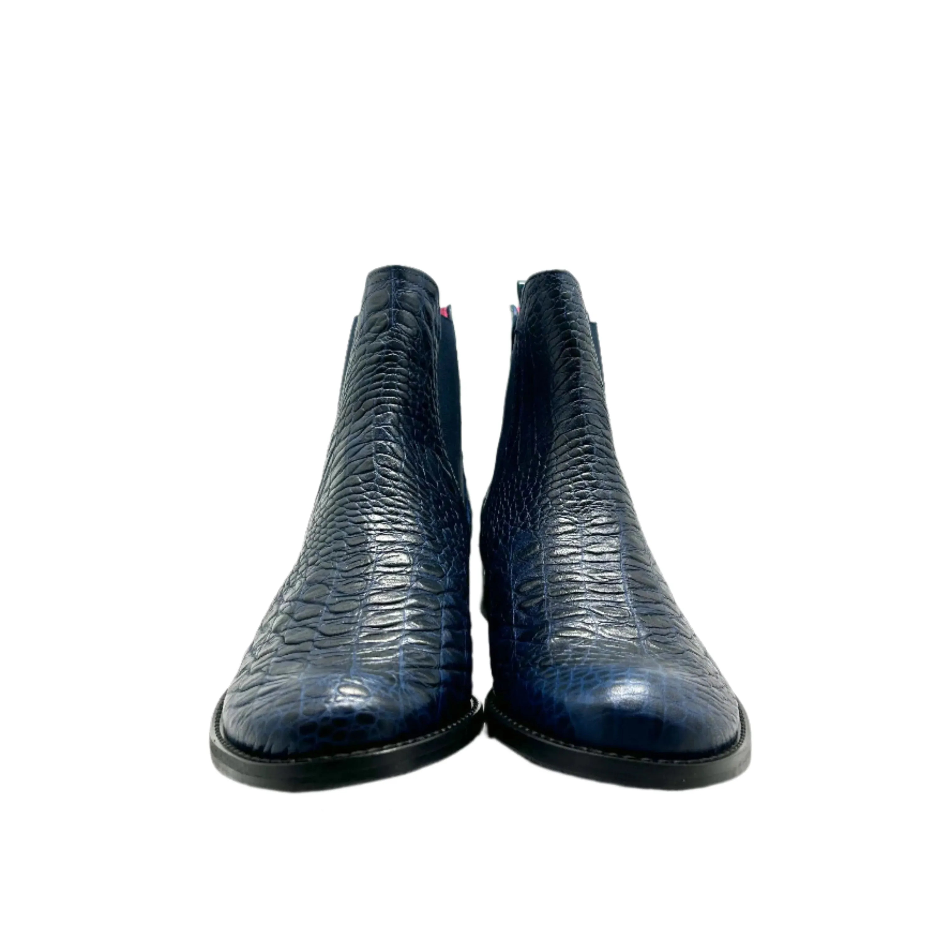 Taille Navy croc- Chelsea ankle boot