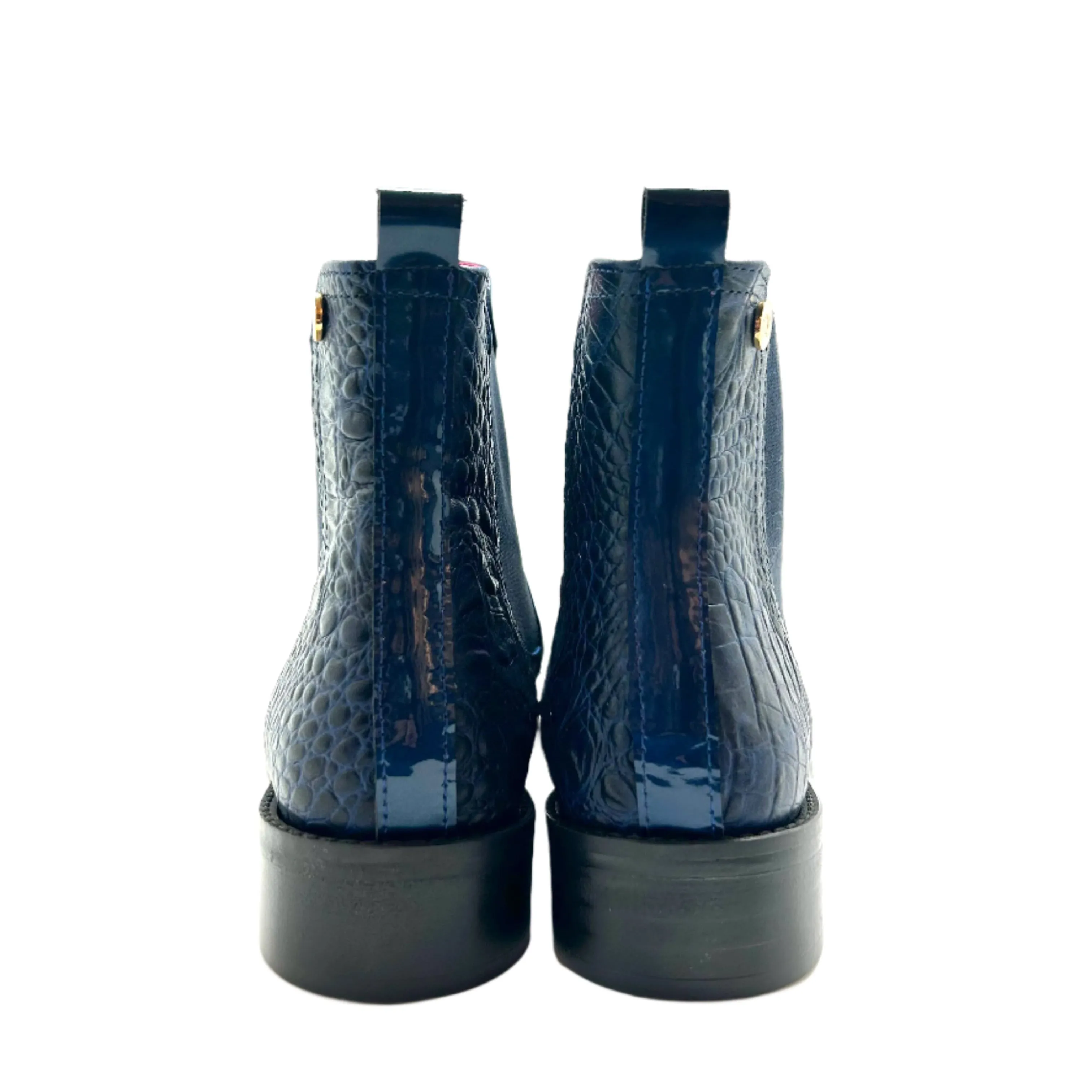 Taille Navy croc- Chelsea ankle boot