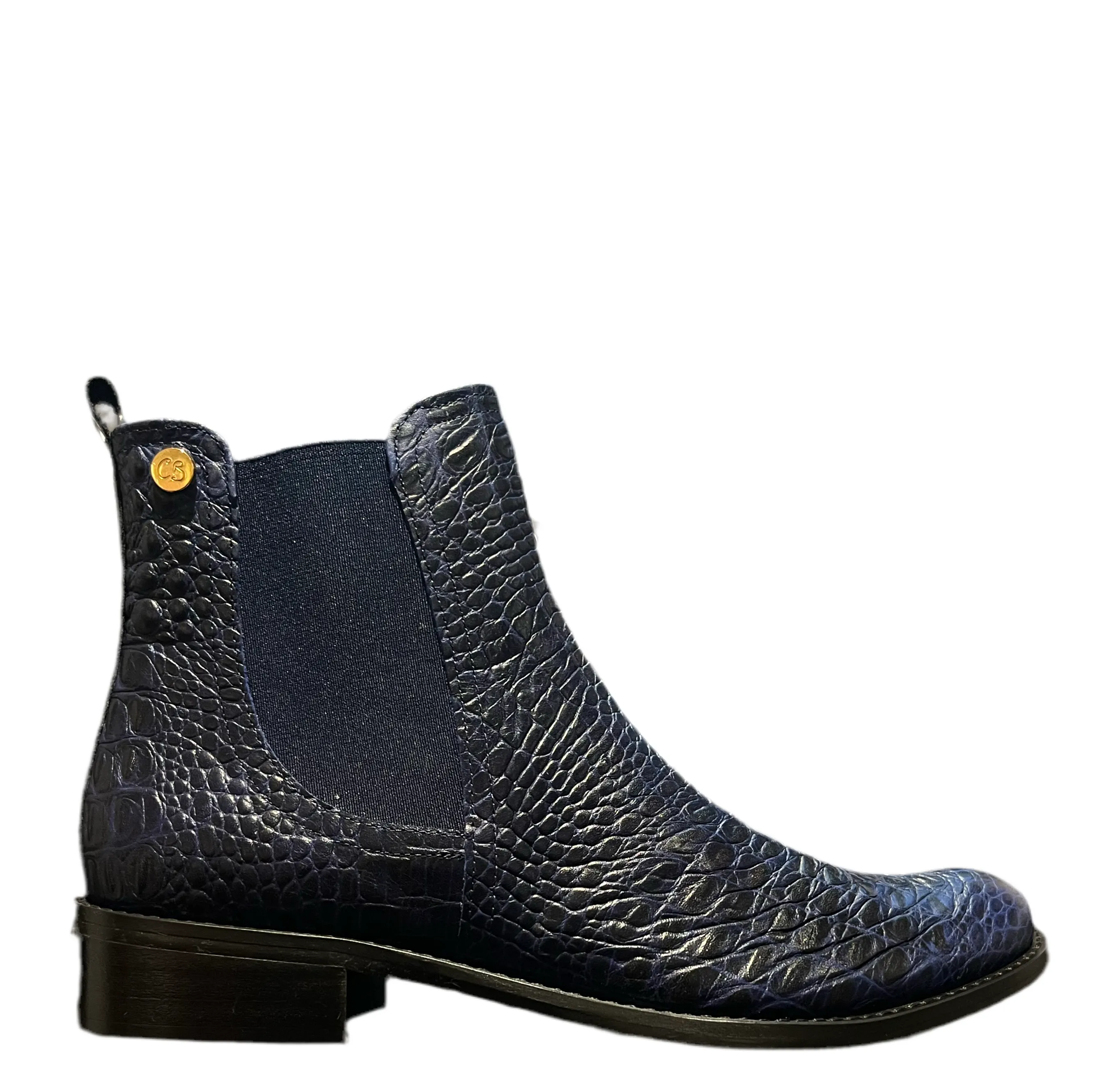Taille Navy croc- Chelsea ankle boot
