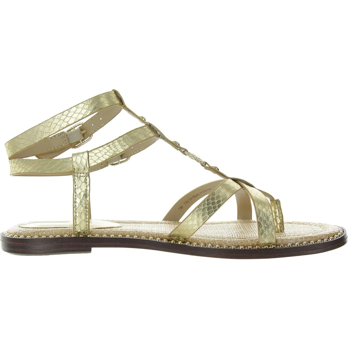 Tayla Womens Snake Print Metallic Gladiator Sandals