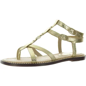 Tayla Womens Snake Print Metallic Gladiator Sandals