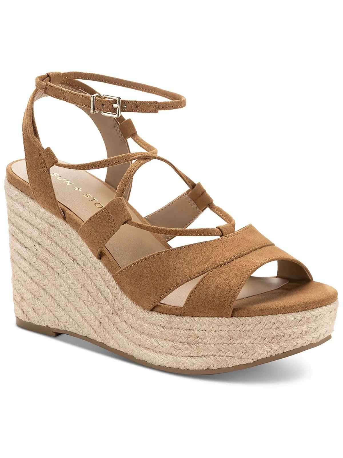 Tiinsleyy Womens Faux Suede Ankle Strap Platform Sandals