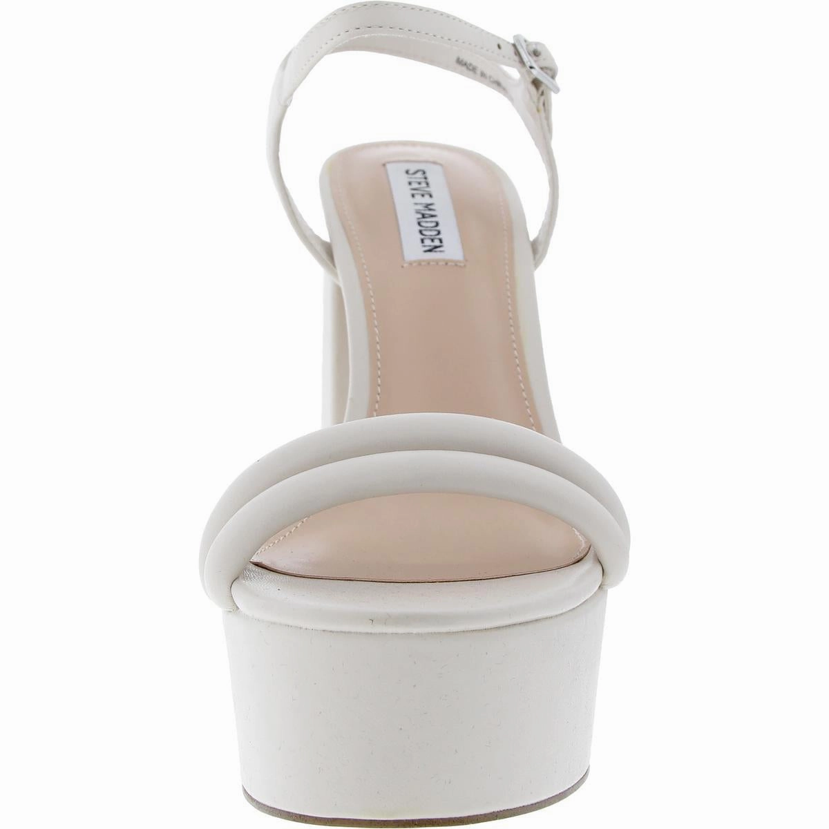 Tille Womens Faux Leather Block Heel Platform Sandals