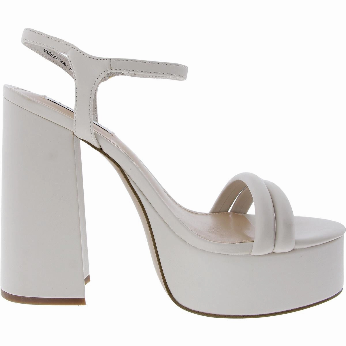 Tille Womens Faux Leather Block Heel Platform Sandals