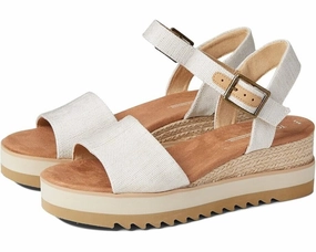 Toms Diana 10017908 Sandals Women's US 7.5 White Wedge Heel Espadrille ZPO1925
