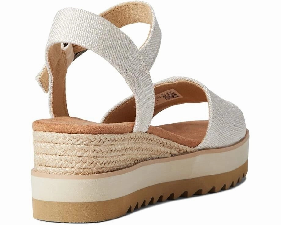 Toms Diana 10017908 Sandals Women's US 7.5 White Wedge Heel Espadrille ZPO1925