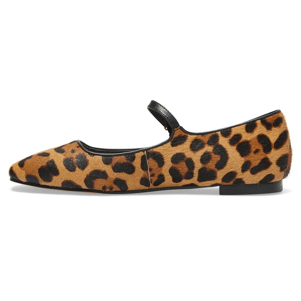 Tottie Flat in Leopard Leather
