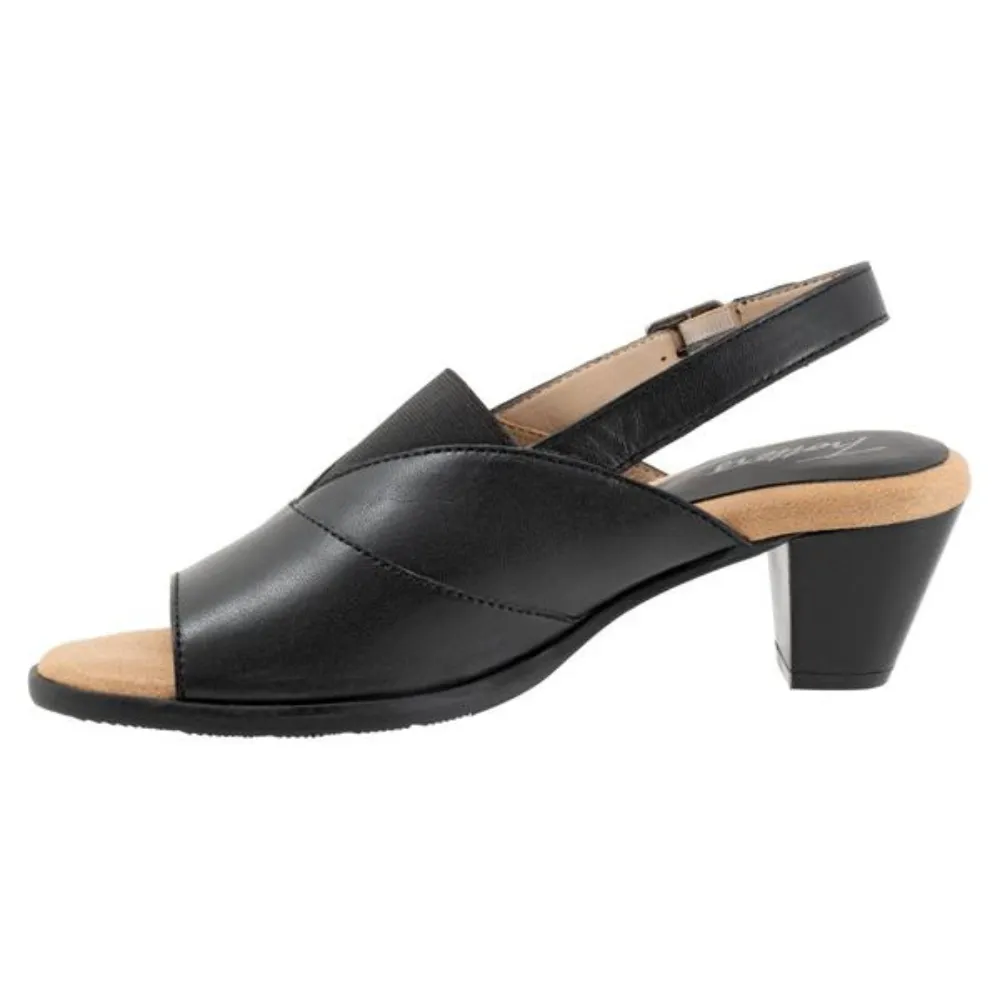 Trotters Mavis Black Leather Sandal (Women's)