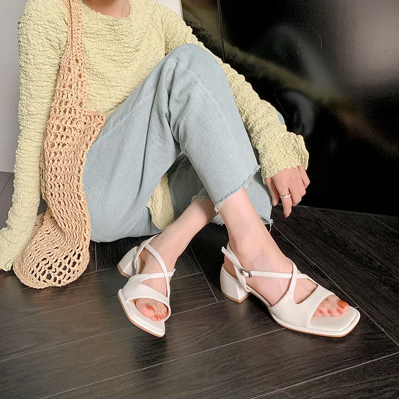USS Shoes Analia Women's Leather Luxury Square Toe Sandals