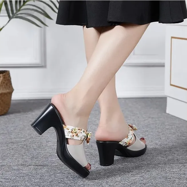 USS Shoes Cristina Women's Anti-Skid Heels Bowknot Sandals