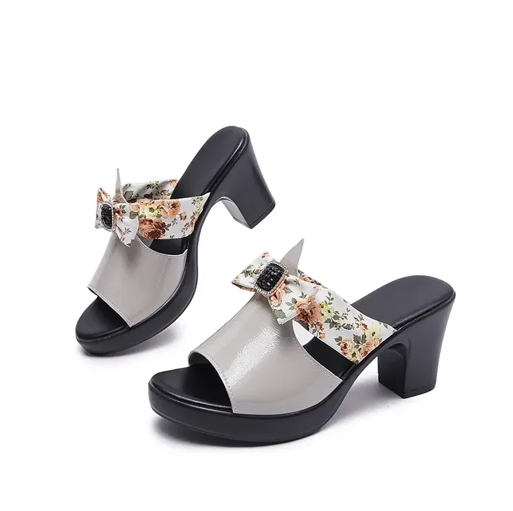 USS Shoes Cristina Women's Anti-Skid Heels Bowknot Sandals