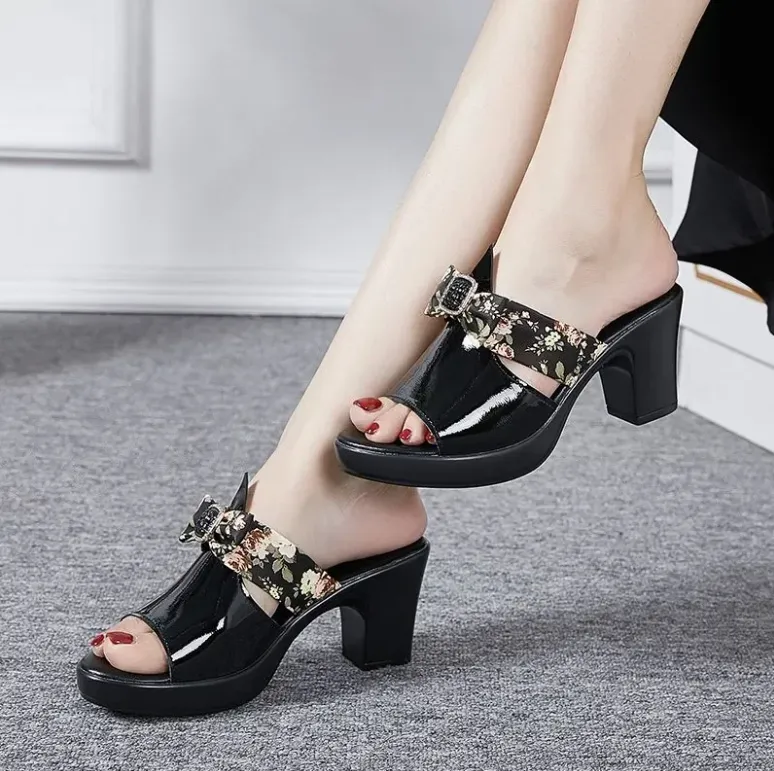 USS Shoes Cristina Women's Anti-Skid Heels Bowknot Sandals