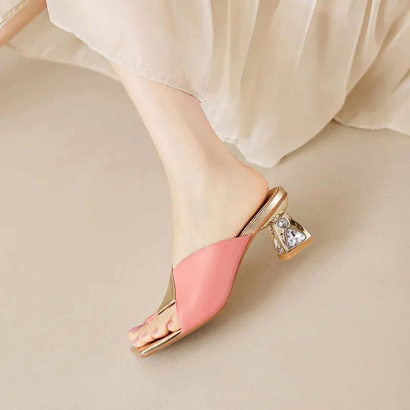 USS Shoes Cristina Women's Square Toe Leather Dress Sandals