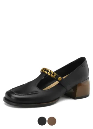 USS Shoes Elma Women's Metal Chain Leather Pumps
