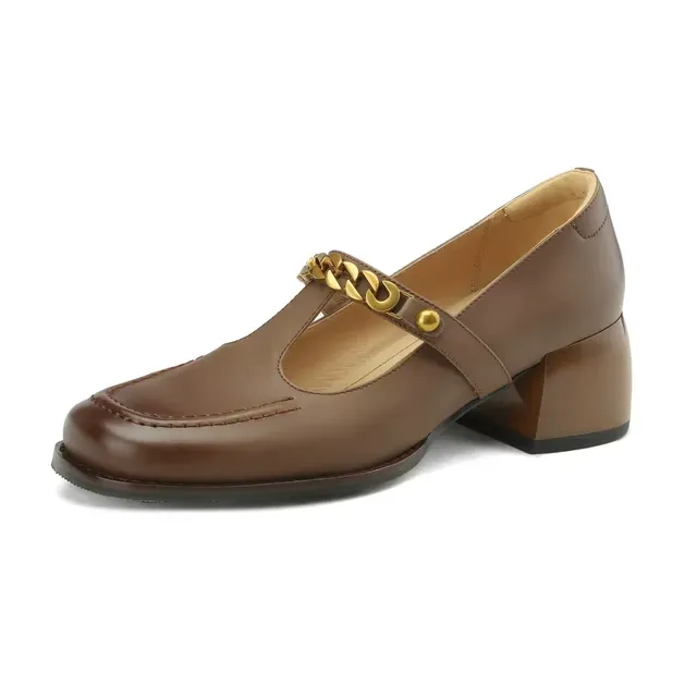 USS Shoes Elma Women's Metal Chain Leather Pumps