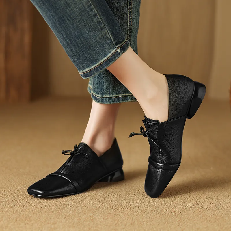 USS Shoes Elsi Women's Leather Square Toe Loafers