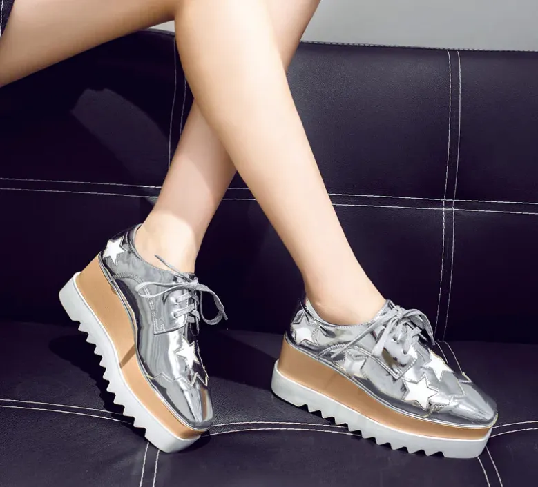 USS Shoes Merchan Women's Platform Patent Leather Shoes