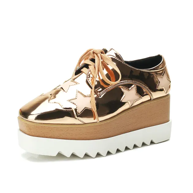 USS Shoes Merchan Women's Platform Patent Leather Shoes