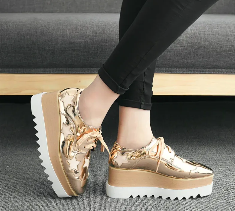 USS Shoes Merchan Women's Platform Patent Leather Shoes