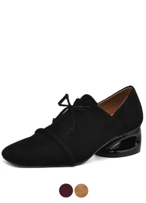 USS Shoes Mile Women's Square Toe Low Heel Suede Leather Pumps