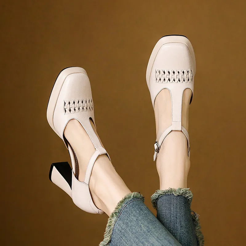 USS Shoes Rafaela Women's Leather Platform Sandals