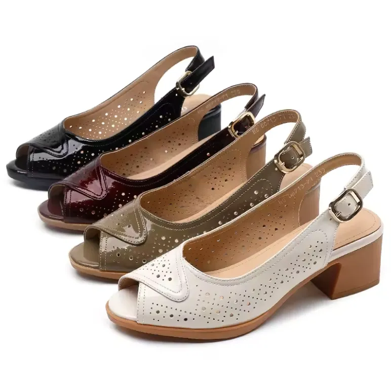 USS Shoes Raquel Women's Open Toe Patent Leather Sandals