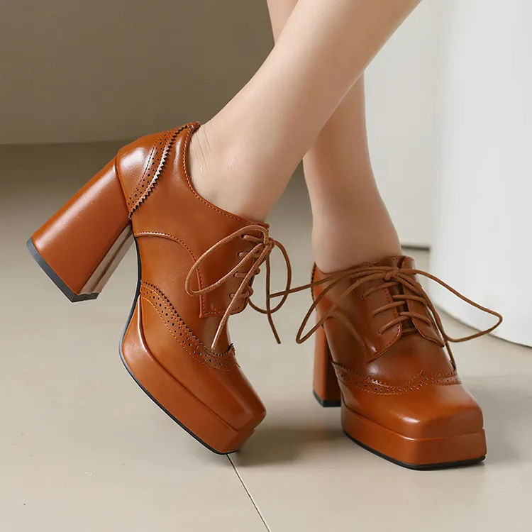 USS Shoes Renata Women's Square Toe Platform Ankle Boots