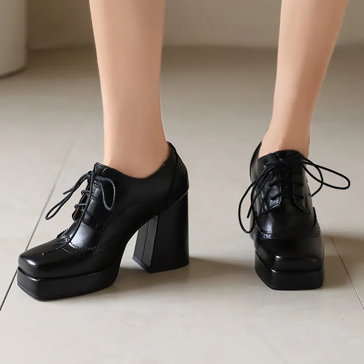 USS Shoes Renata Women's Square Toe Platform Ankle Boots