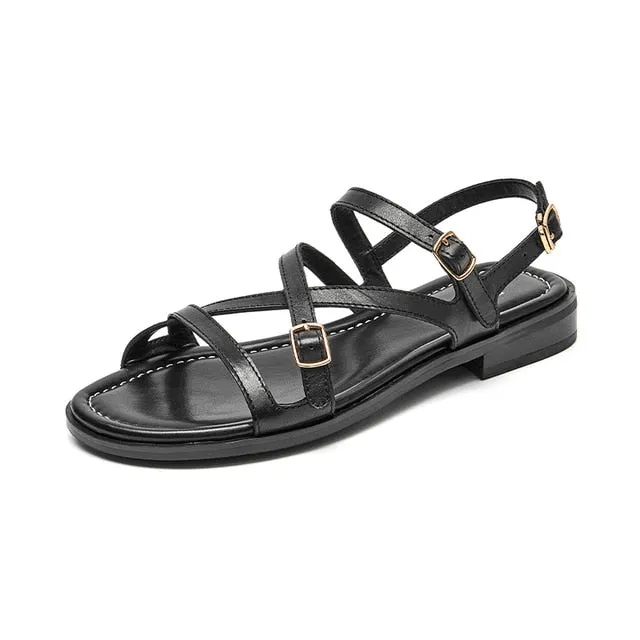 USS Shoes Shantal Women's Genuine Leather Cross Strap Sandals