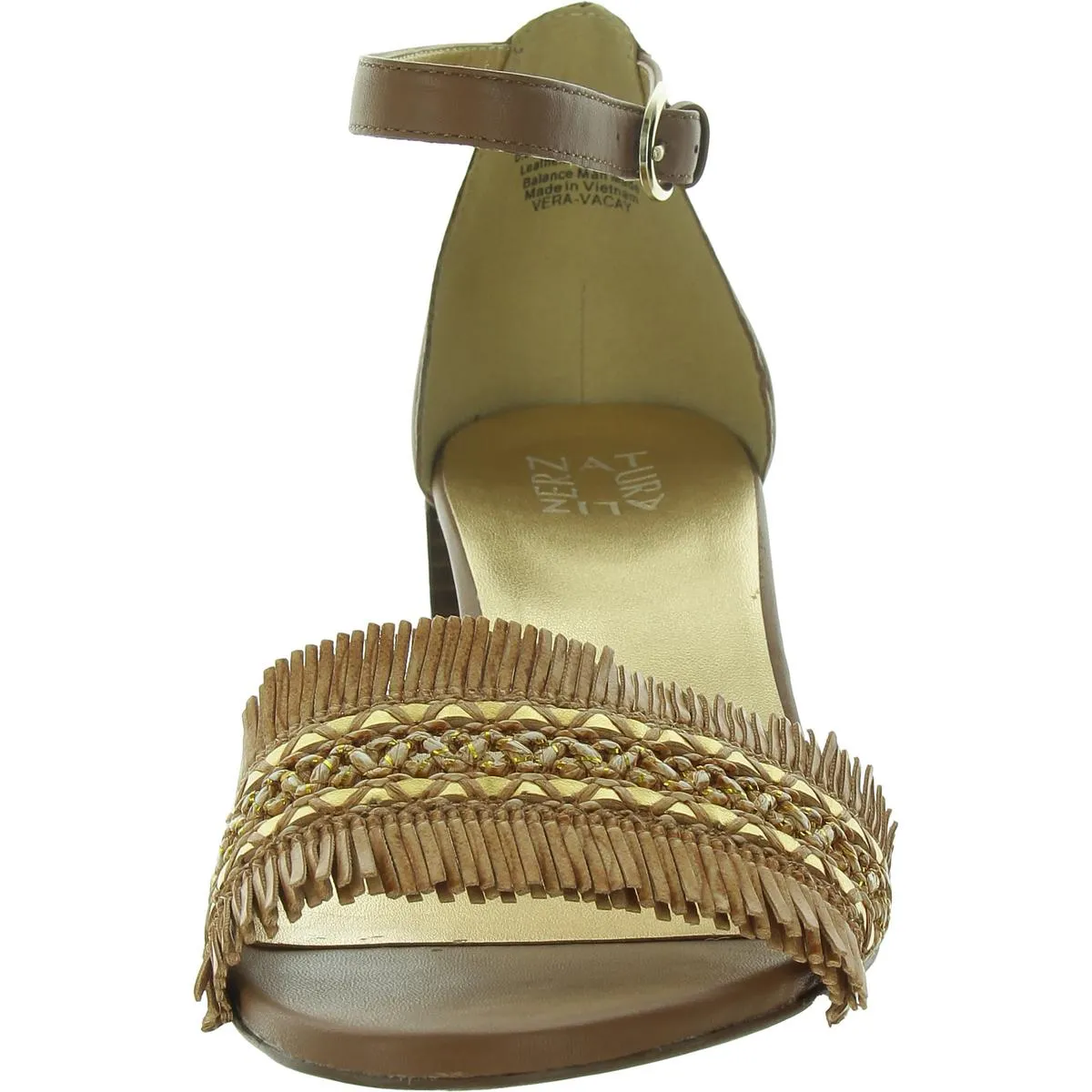 Vera-Vacay Womens Leather Ankle Strap Heels