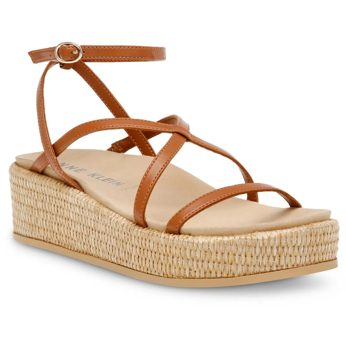 Verano Womens Faux Leather Ankle Strap Wedge Sandals