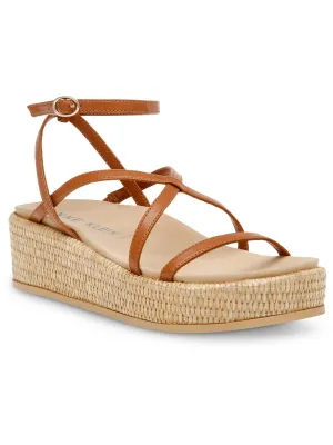 Verano Womens Faux Leather Ankle Strap Wedge Sandals