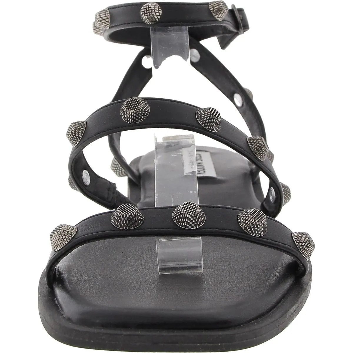 Veronica Womens Embellished Faux Leather Ankle Strap