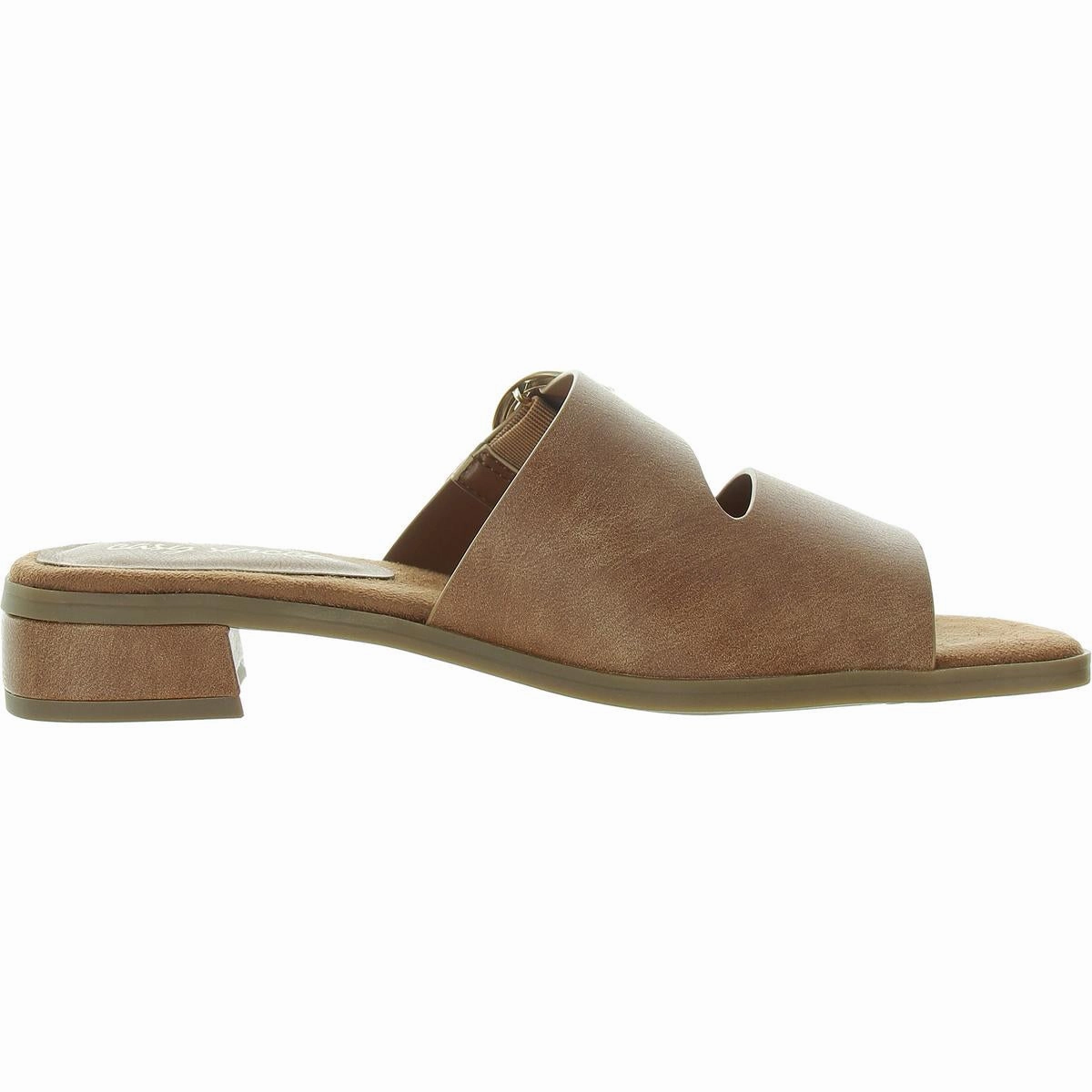 Viviana Womens Buckle Faux Leather Slide Sandals