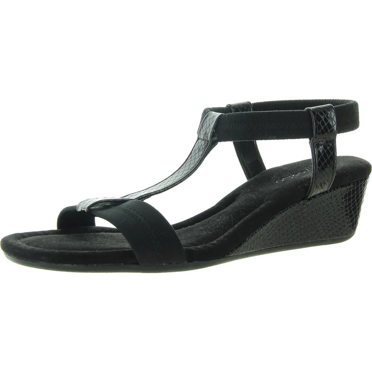 Voyage Womens Faux Leather T-Strap Slingback Sandals