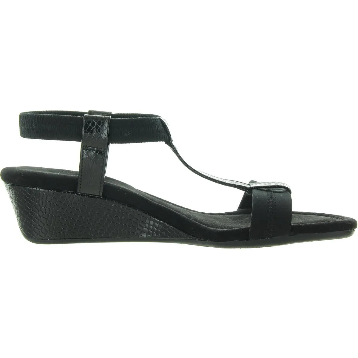 Voyage Womens Faux Leather T-Strap Slingback Sandals
