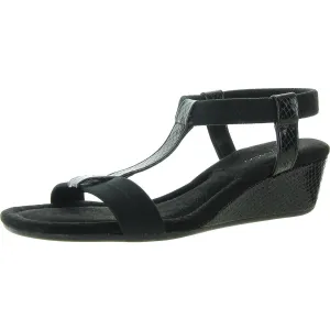 Voyage Womens Faux Leather T-Strap Slingback Sandals