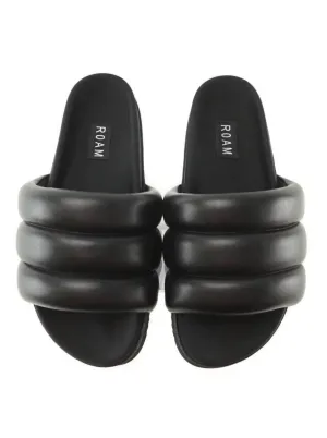 Women Puffy Slides In Black