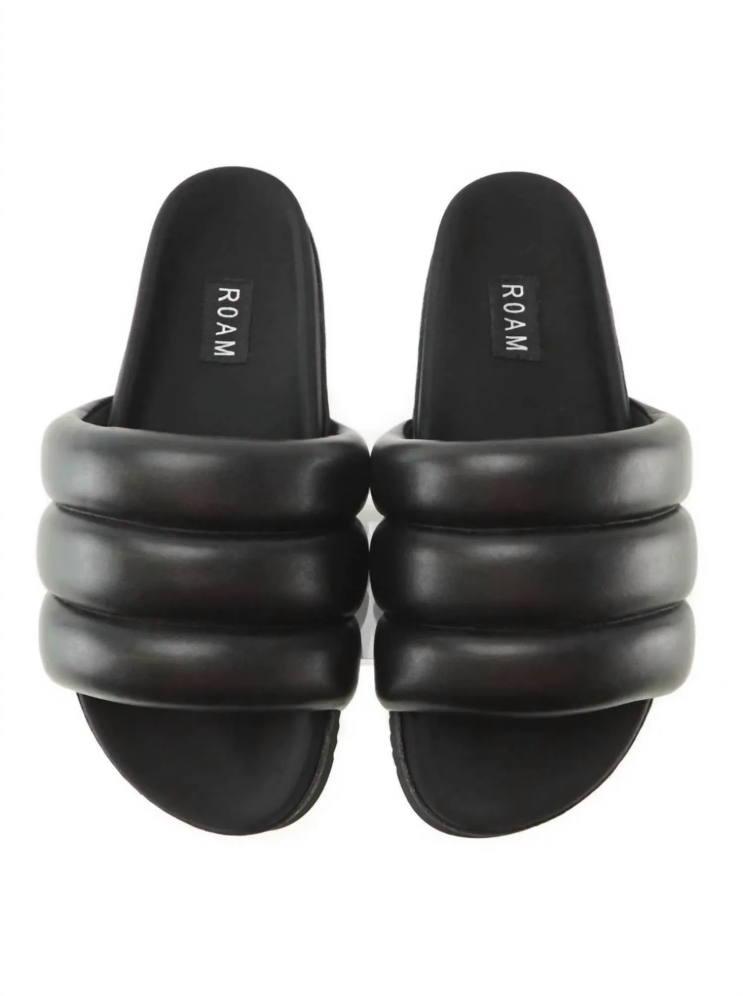 Women Puffy Slides In Black