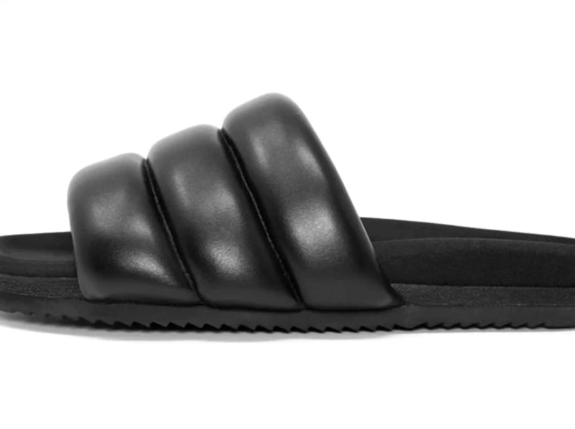 Women Puffy Slides In Black