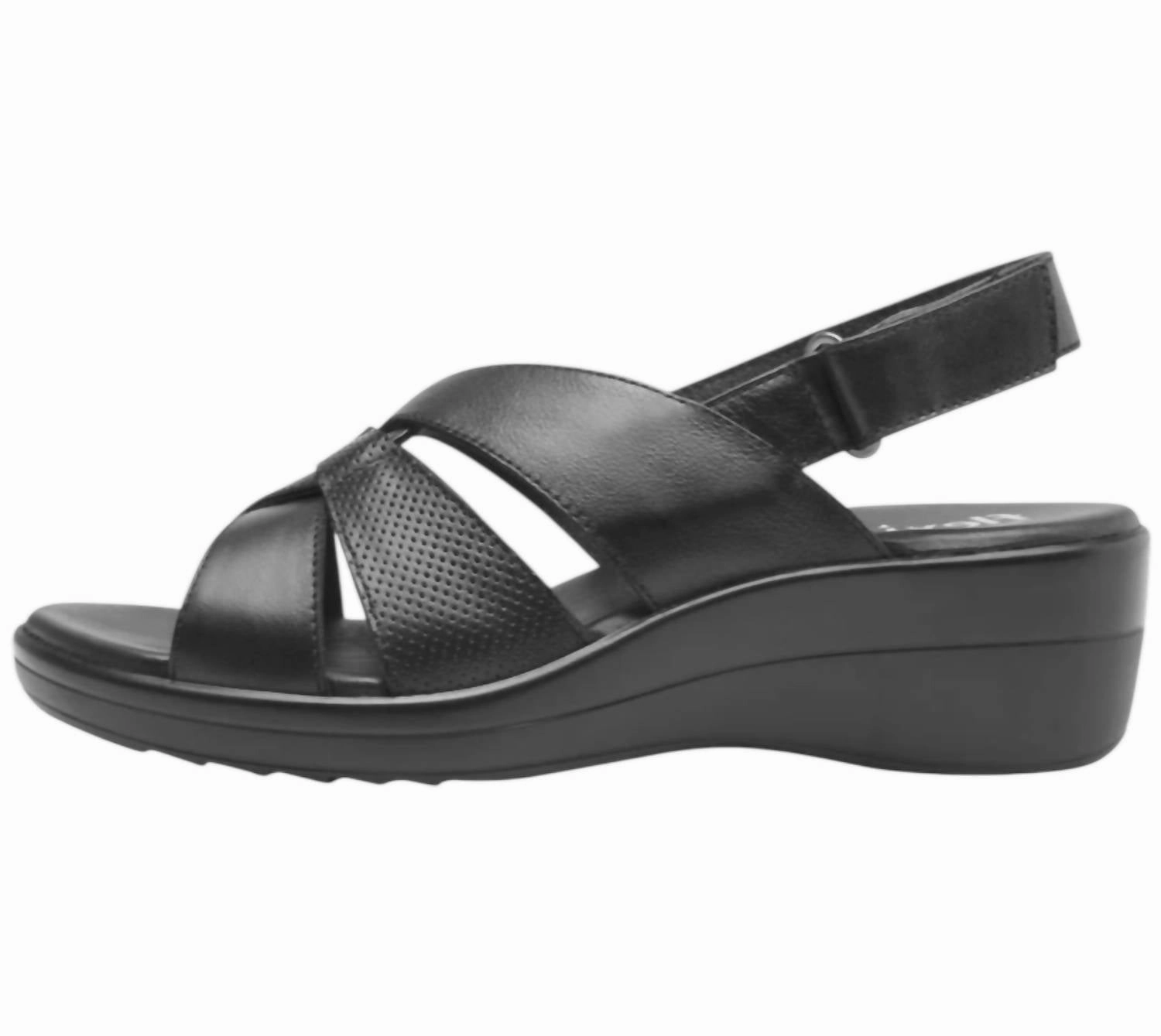 Women's Leather Slingback Sandals In Black