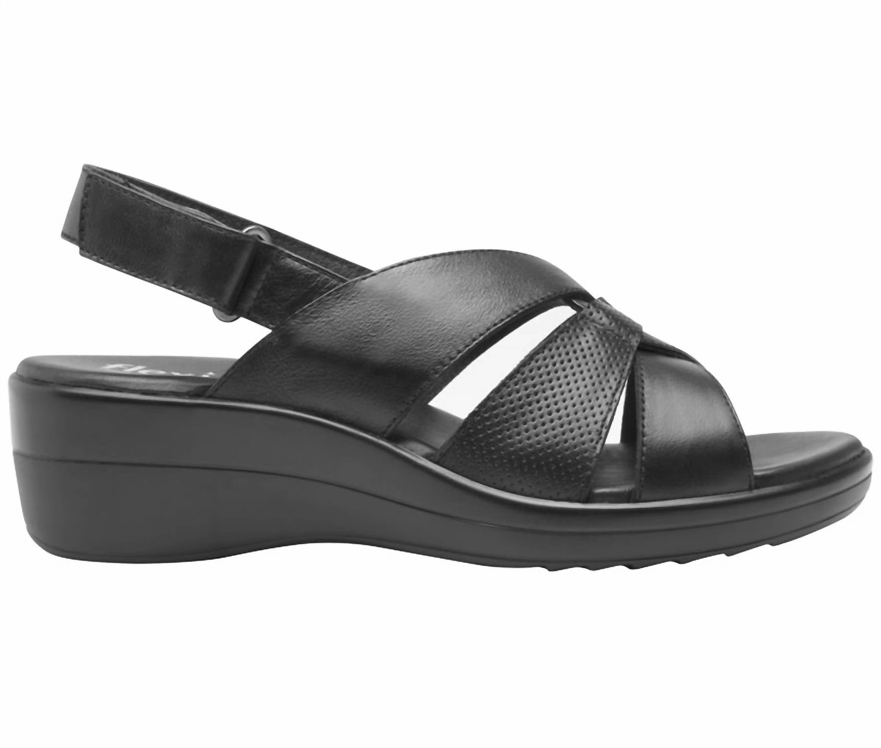 Women's Leather Slingback Sandals In Black