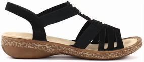 Women's Low Heeled Sandals In Black