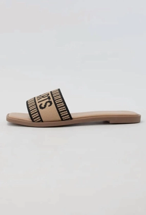 Women's St Barts Slide In Beige/black
