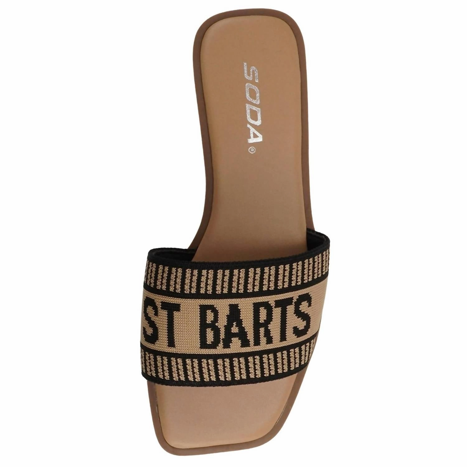 Women's St Barts Slide In Beige/black